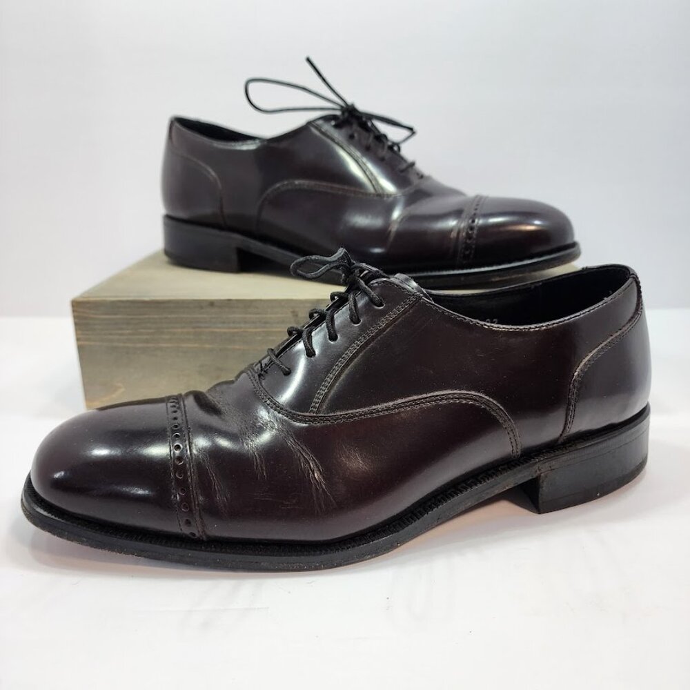 Florsheim‎ Men's Lexington Cap Toe Oxford Burgundy Leather Size 8